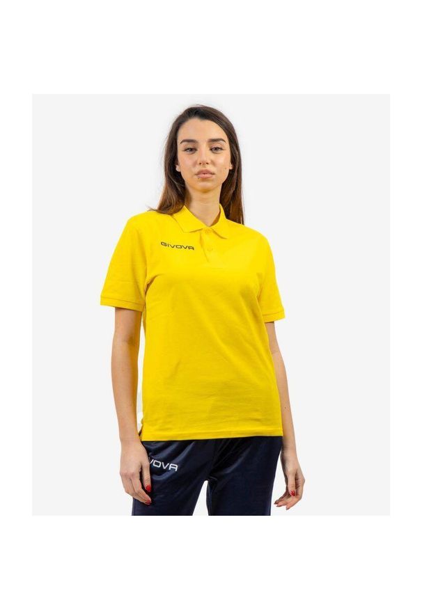 Letnie Polo Givova z Bawełny Piquet 3XL. Typ kołnierza: polo. Kolor: fioletowy. Materiał: bawełna. Sezon: lato