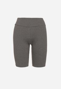 Born2be - Ciemnoszare Szorty Typu Kolarki z Wiskozą Saruzira. Okazja: na co dzień. Stan: podwyższony. Kolor: szary. Materiał: wiskoza. Styl: casual #6