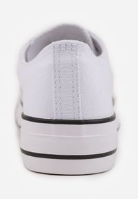 Born2be - Biało-Czarne Trampki Vices na Grubszej Podeszwie pod Kostkę Tilomea. Okazja: na co dzień. Kolor: biały. Materiał: jeans. Styl: casual, elegancki #6