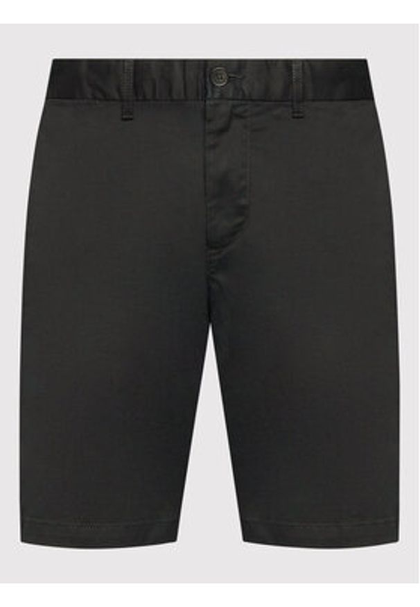 TOMMY HILFIGER - Tommy Hilfiger Szorty materiałowe Brooklyn MW0MW23563 Czarny Regular Fit. Kolor: czarny. Materiał: bawełna