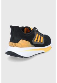 Adidas - adidas buty EQ21 Run GZ4082 kolor czarny. Nosek buta: okrągły. Zapięcie: sznurówki. Kolor: czarny. Materiał: guma. Sport: bieganie