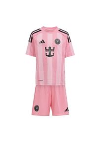 Adidas - Zestaw Inter Miami CF 25/26 Messi Home Mini Kids. Kolor: różowy. Materiał: materiał. Sport: piłka nożna