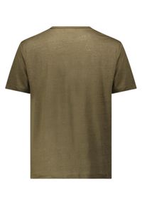 GANT - Koszulka męska Gant Linen Ss T-shirt lniany. Kolor: zielony. Materiał: len #2