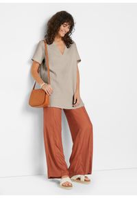 bonprix - Długa tunika muślinowa z czystej bawełny. Kolor: szary. Materiał: bawełna. Długość rękawa: krótki rękaw. Długość: krótkie, długie #2