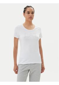 EA7 Emporio Armani T-Shirt 7W000094 AF10373 U0002 Biały Slim Fit. Kolor: biały. Materiał: bawełna