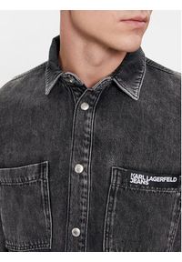 Karl Lagerfeld Jeans Kurtka jeansowa 240D1600 Szary Regular Fit. Kolor: szary. Materiał: bawełna #4