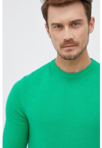United Colors of Benetton - Sweter wełniany. Okazja: na co dzień. Kolor: zielony. Materiał: wełna. Długość rękawa: długi rękaw. Długość: długie. Styl: casual #2