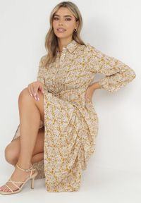 Born2be - Żółta Sukienka Basinna. Kolor: żółty. Typ sukienki: koszulowe. Styl: klasyczny, elegancki. Długość: maxi #4