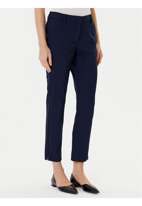 Marella Chinosy Abb 2523136031 Granatowy Slim Fit. Kolor: niebieski. Materiał: bawełna, syntetyk