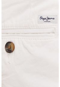Pepe Jeans Szorty damskie kolor biały gładkie medium waist. Okazja: na co dzień. Kolor: biały. Materiał: tkanina. Wzór: gładki. Styl: casual #3