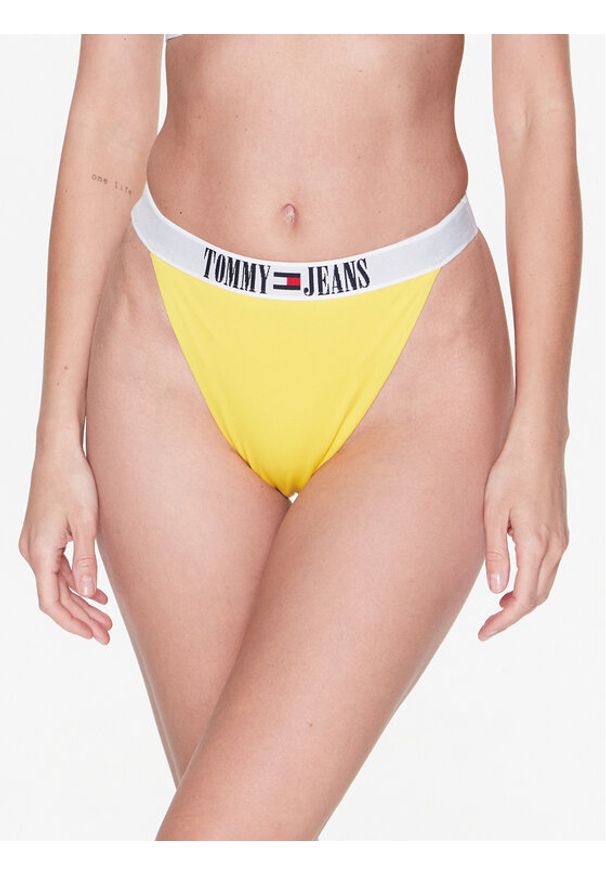 Tommy Jeans Dół od bikini UW0UW04087 Żółty. Kolor: żółty. Materiał: syntetyk