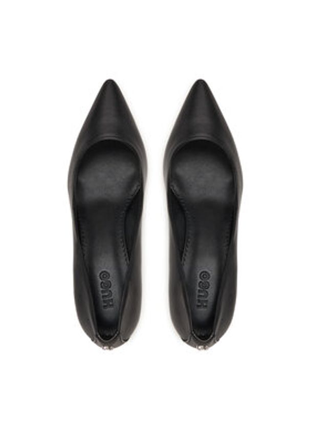 Hugo - HUGO Szpilki Devany 50557663 Czarny. Kolor: czarny. Materiał: skóra. Obcas: na szpilce