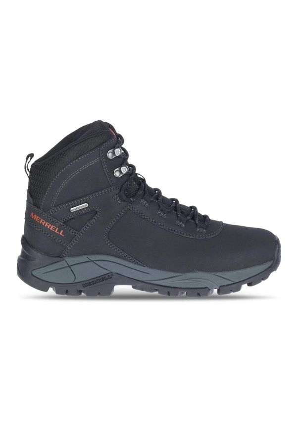 Merrell - Buty trekkingowe męskie MERRELL VEGO MID za kostkę wysokie wodoodporne skóra. Wysokość cholewki: za kostkę. Kolor: czarny. Materiał: skóra. Sport: turystyka piesza