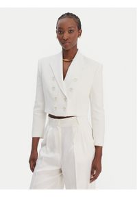Elisabetta Franchi Marynarka G-I223-61E2-V690 Écru Regular Fit. Materiał: wiskoza #1