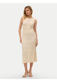 Vero Moda Sukienka letnia Bali 10302925 Écru Regular Fit. Materiał: bawełna. Sezon: lato