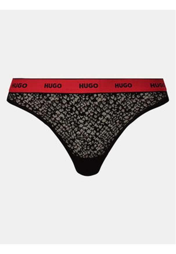 Hugo - HUGO Komplet 3 par stringów 50535265 Czarny. Kolor: czarny. Materiał: syntetyk
