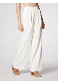 Simple Spodnie materiałowe SPD013 Beżowy Regular Fit. Kolor: biały. Materiał: syntetyk
