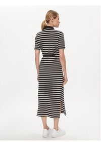 TOMMY HILFIGER - Tommy Hilfiger Sukienka codzienna Reg Breton Midi Polo Dress Ss WW0WW42030 Czarny Regular Fit. Okazja: na co dzień. Typ kołnierza: polo. Kolor: czarny. Materiał: bawełna. Typ sukienki: proste. Styl: casual. Długość: midi