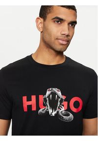 Hugo - HUGO T-Shirt Deyladec 50530607 Czarny Regular Fit. Kolor: czarny. Materiał: bawełna