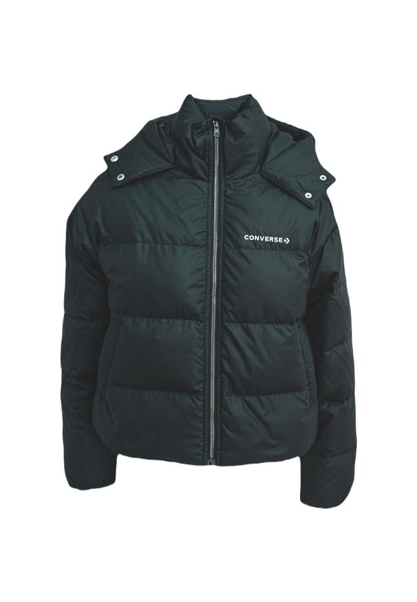 Kurtka damskie Converse W Short Down. Kolor: czarny. Materiał: poliester, materiał, puch
