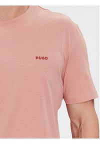 Hugo T-Shirt Dero222 50466158 Różowy Regular Fit. Kolor: różowy. Materiał: bawełna #6