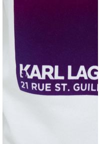 Karl Lagerfeld bluza bawełniana damska kolor biały z aplikacją. Kolor: biały. Materiał: bawełna. Wzór: aplikacja #2
