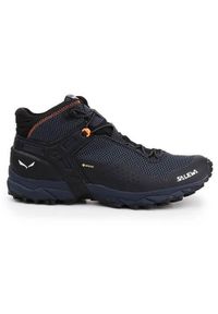 Buty trekkingowe męskie Salewa MS Ultra Flex 2 Mid Gtx. Wysokość cholewki: za kostkę. Zapięcie: sznurówki. Kolor: szary. Materiał: materiał, syntetyk, tkanina. Szerokość cholewki: normalna