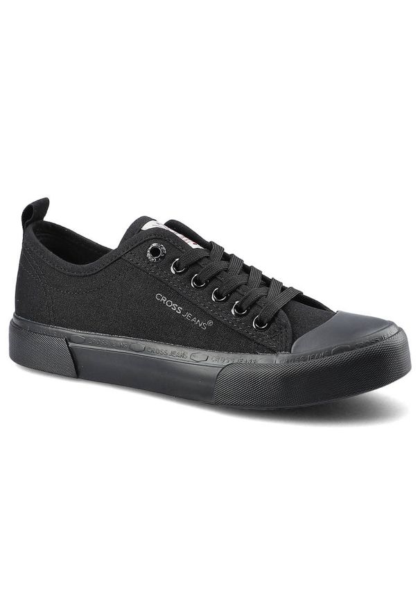 Czarne Trampki Cross Jeans Damskie Wygodne Półbuty. Okazja: na co dzień. Kolor: czarny. Materiał: guma, materiał. Styl: casual, sportowy, klasyczny