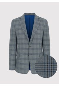 Pako Lorente - PAKO LORENTE – Szara marynarka casualowa w kratkę. Okazja: na co dzień. Kolor: szary. Materiał: jeans. Wzór: kratka. Styl: casual #1