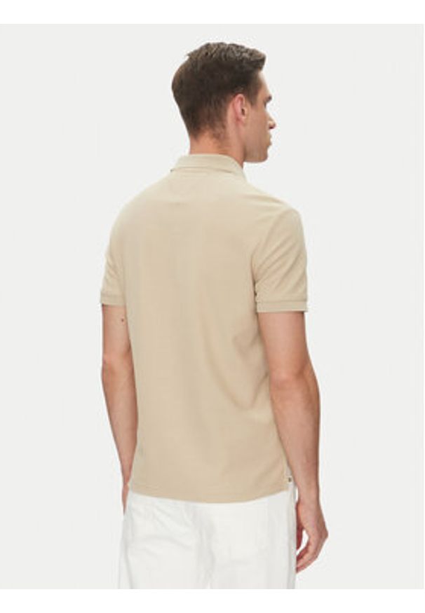 TOMMY HILFIGER - Tommy Hilfiger Polo MW0MW33167 Beżowy Regular Fit. Typ kołnierza: polo. Kolor: beżowy. Materiał: bawełna