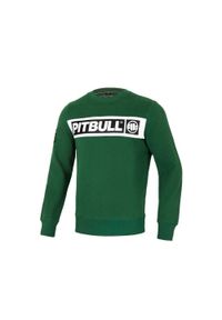 PITBULL - Bluza męska Pitbull z kapturem Small Logo. Typ kołnierza: kaptur. Kolor: zielony. Sport: fitness