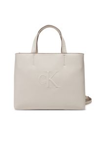 Calvin Klein Jeans Torebka Sculpted Mini Ew Tote LV04K3111G Écru. Materiał: skórzane