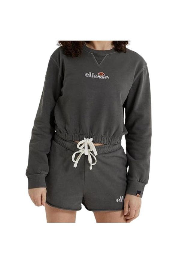 Bluza treningowa damska Ellesse Popsy Cropped bawełniana. Kolor: szary. Materiał: bawełna