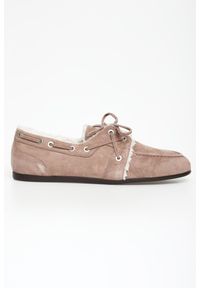 Loafersy damskie zamszowe z futerkiem PESERICO. Materiał: zamsz, futro #3