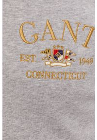GANT - Gant - Bluza bawełniana. Okazja: na co dzień. Typ kołnierza: kaptur. Kolor: szary. Materiał: bawełna. Styl: casual #2