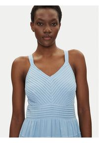 Iconique Sukienka letnia IC25-064 Błękitny Regular Fit. Kolor: niebieski. Materiał: bawełna. Sezon: lato