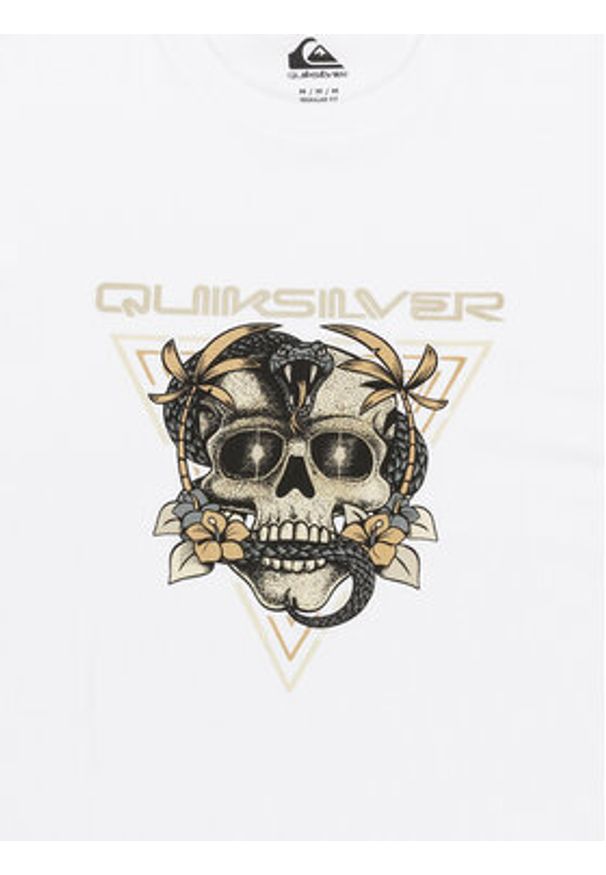 Quiksilver T-Shirt Core Skull EQYZT08176 Biały Regular Fit. Kolor: biały. Materiał: bawełna
