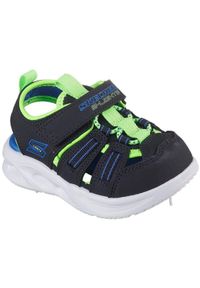 skechers - Sandały Skechers Sola Glow Sandal-hyp, Dzieci. Kolor: czarny. Materiał: materiał