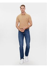TOMMY HILFIGER - Tommy Hilfiger Polo 1985 MW0MW17771 Brązowy Slim Fit. Typ kołnierza: polo. Kolor: brązowy. Materiał: bawełna #3