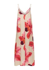 only - ONLY Sukienka letnia Resi 15372628 Beżowy jasny Regular Fit. Kolor: beżowy. Materiał: wiskoza. Sezon: lato #6