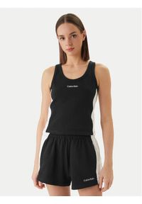 Calvin Klein Swimwear Top LV00Q61152 Czarny Slim Fit. Kolor: czarny. Materiał: bawełna #1