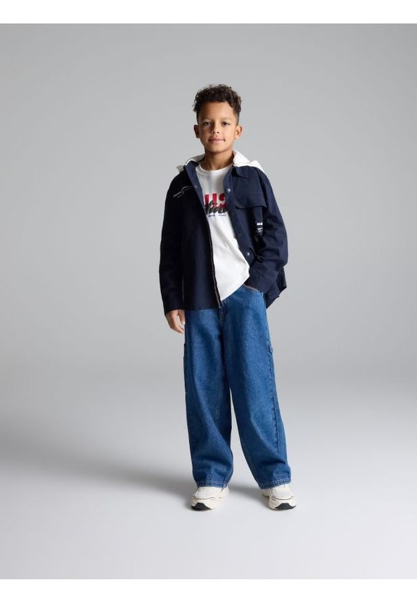 Reserved - Jeansy baggy - niebieski. Kolor: niebieski