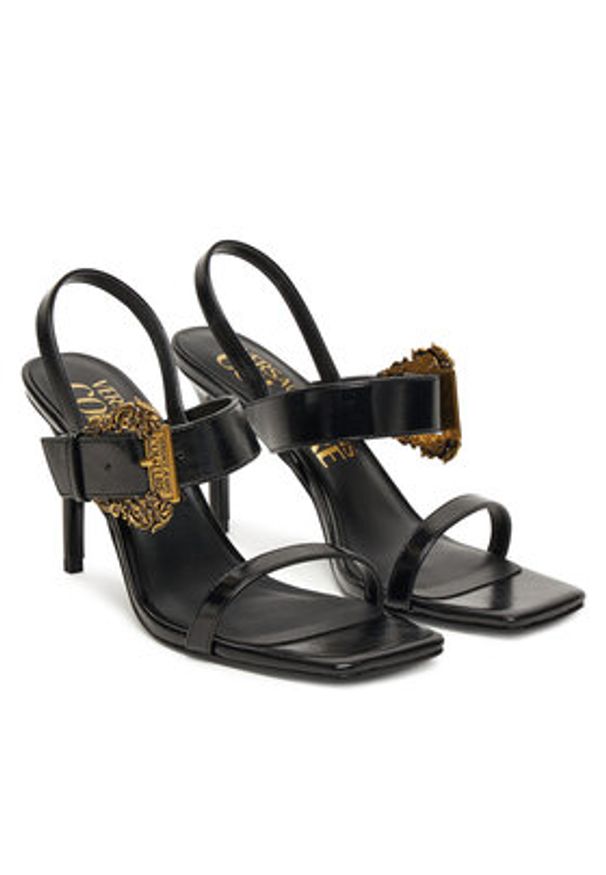 Versace Jeans Couture Sandały 79VA3S71 Czarny. Kolor: czarny. Materiał: skóra