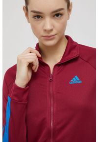 adidas Performance dres sportowy Teamsport HD6566 damski kolor bordowy. Kolor: czerwony. Materiał: dresówka. Wzór: ze splotem. Sport: fitness #2