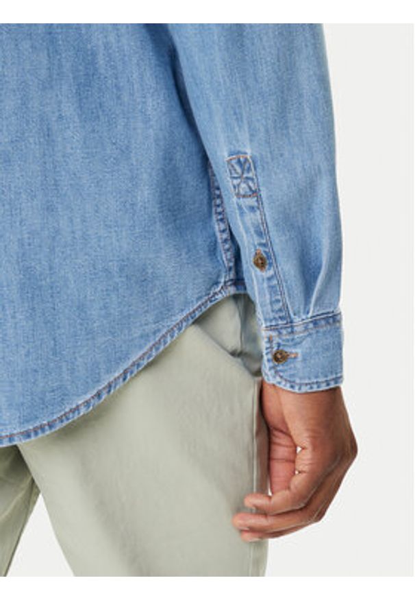 Tommy Jeans Koszula jeansowa DM0DM21727 Niebieski Regular Fit. Kolor: niebieski. Materiał: bawełna