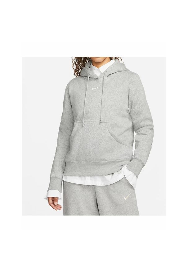 Bluza z kapturem damska Nike Phoenix Fleece szara. Typ kołnierza: kaptur. Kolor: szary. Materiał: bawełna