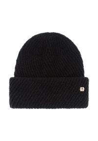 Ochnik - Czarna czapka zimowa damska. Kolor: czarny. Materiał: akryl. Sezon: zima #2