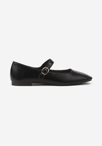 Born2be - Czarne Balerinki Vices ze Skórzaną Wkładką i Paskiem Vikiseme. Okazja: na co dzień. Zapięcie: pasek. Kolor: czarny. Materiał: skóra. Styl: casual, elegancki #3