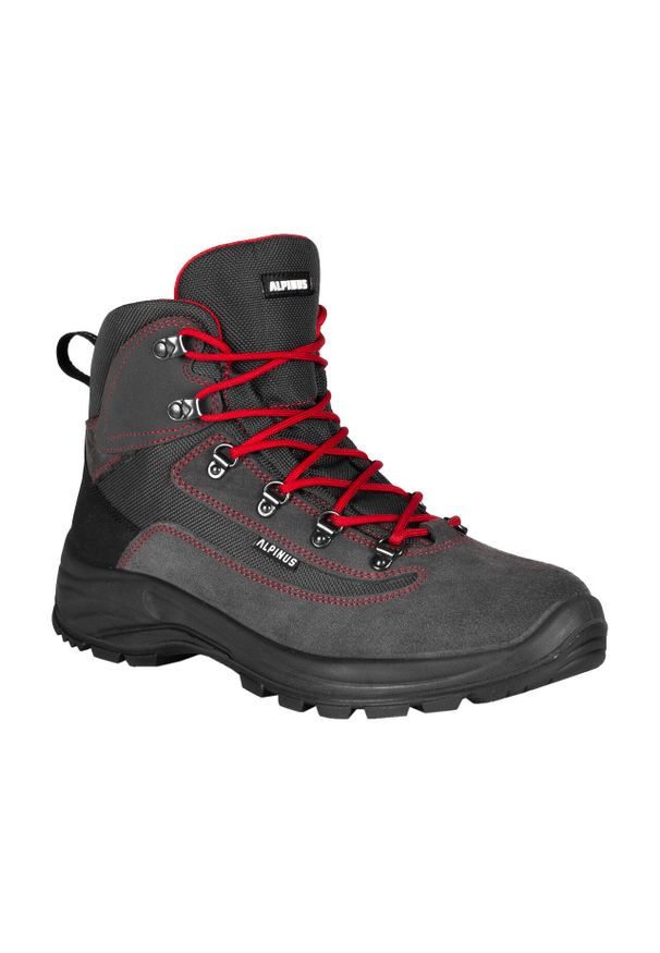 Buty trekkingowe Alpinus Brahmatal dla dorosłych High Active. Kolor: szary, czerwony, wielokolorowy. Styl: sportowy. Sport: turystyka piesza