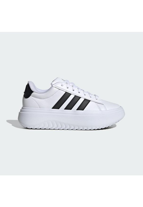 Adidas - Buty Grand Court Platform. Kolor: czarny, wielokolorowy, biały. Obcas: na platformie. Sport: turystyka piesza, tenis